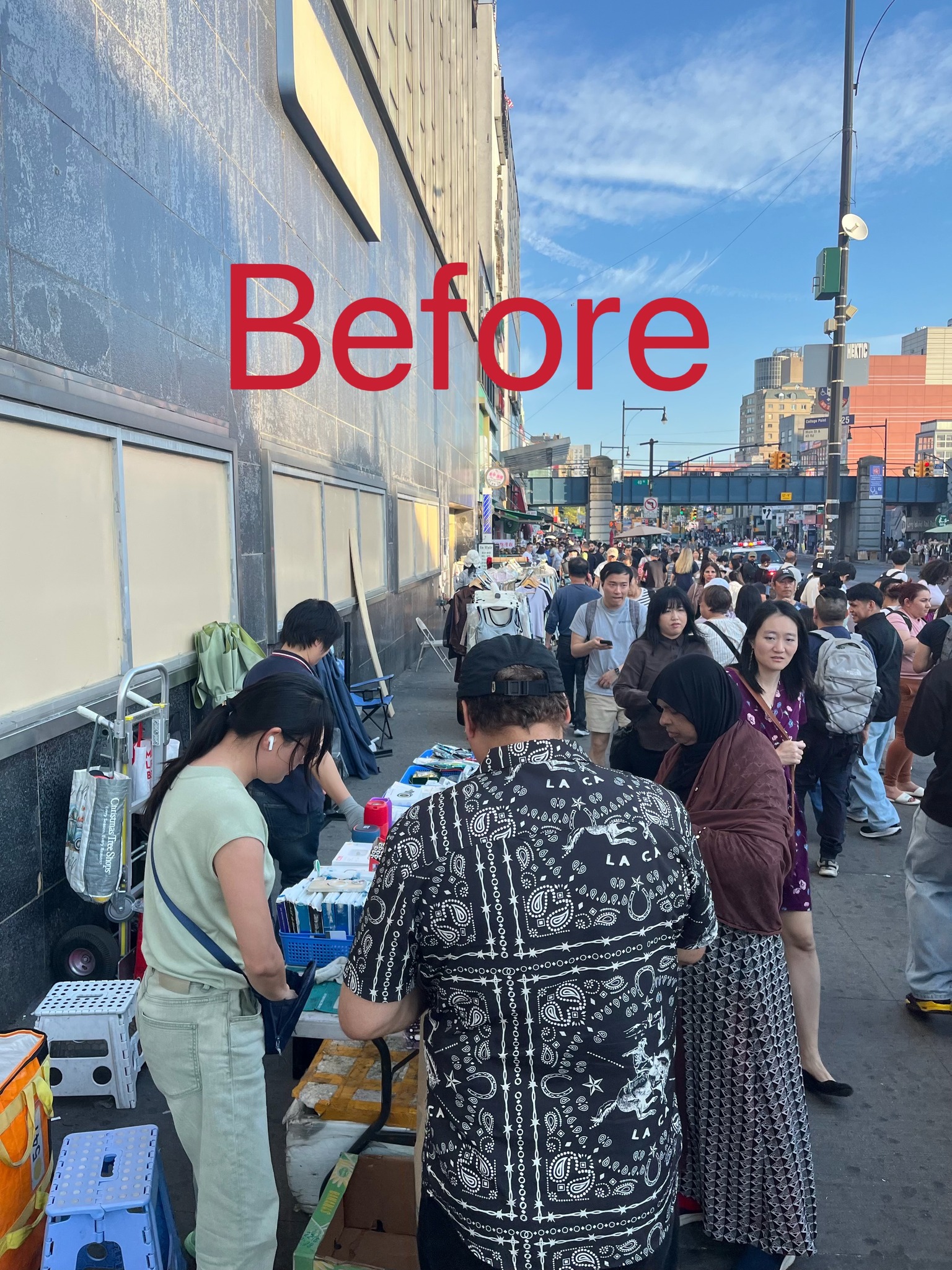 纽约市警察局第109分局在法拉盛市中心进行了清理行动，旨在保障行人安全和环境整洁。 — 第4张图片