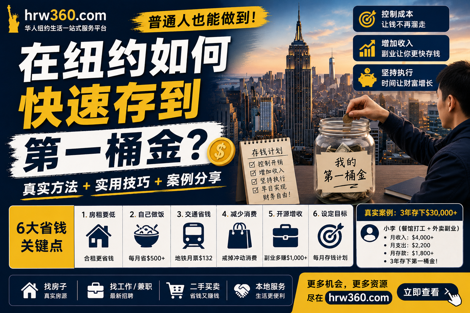 💰 在纽约如何快速存到第一桶金？很多人不知道的真实方法（华人版）