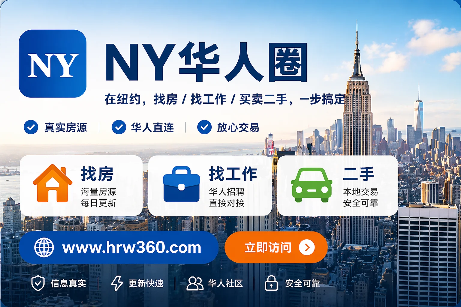 360找工作-2026紐約華人生活指南｜找房、找工作、買二手一站搞定-纽约华人360