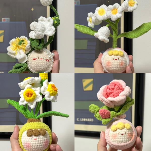 纯手工钩织花$15一个，买三送一